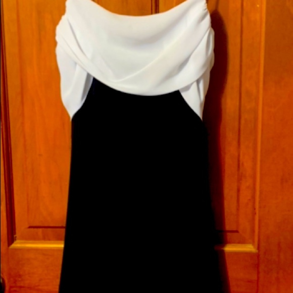 Black and white cocktail dress.